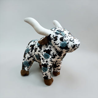 Turquoise concho Cowprint Longhorn- medium farm pal