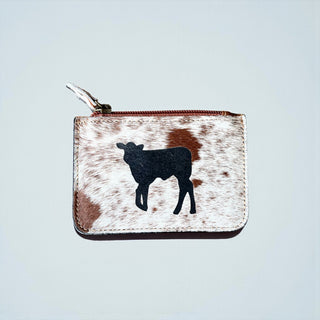 Calf cowhide coin pouch