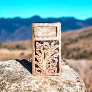 Oregon tooled leather & cowhide men’s wallets