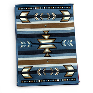 5x7’ western rug (s.western-1 lt blue/grn