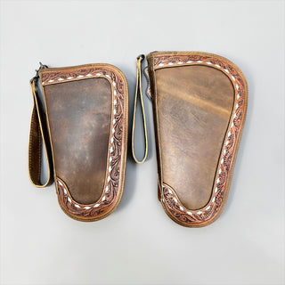 Tooled leather pistol case