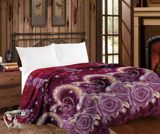 Purple Roses - MIA King Throw Blanket