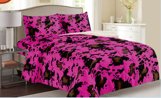 Pink Cowprint Inspired 3pc Sherpa Blanket