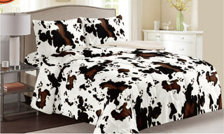 Cowprint Inspired 3pc Sherpa Blanket