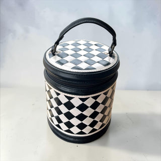 Checker tooled leather jewelry box