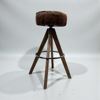 Tall brindle cowhide stool