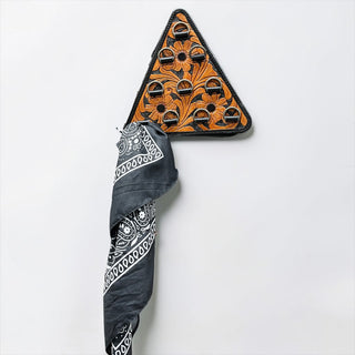 All tooled leather scarf holder