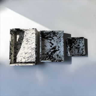 All cowhide tray set of 3