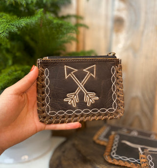 Arrows Leather Coin Pouch