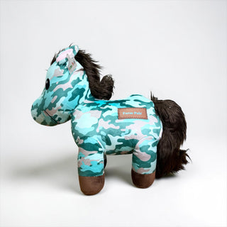 Turquoise camo horse - medium farm pal