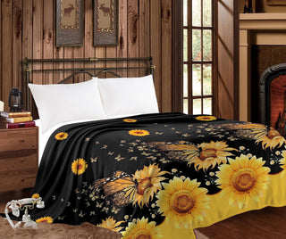 Sunflowers - MIA King Throw Blanket