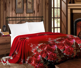 Red Roses - MIA King Throw Blanket