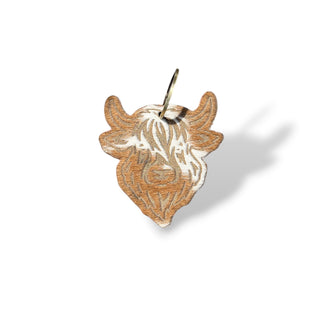 Highland cowhide keychain