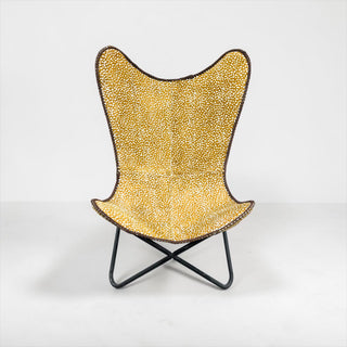 Deer print cowhide butterfly chair