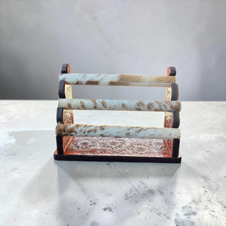 Tooled leather & cowhide bracelet display