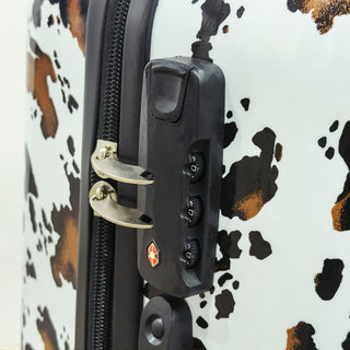 Cowprint luggage rolling suitcase