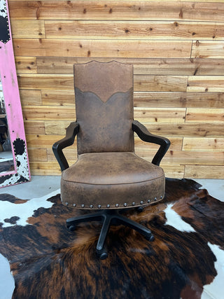 Genuine leather arms office chair