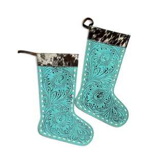 Turquoise Christmas stockings