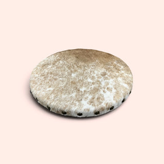 Tan cowhide lazy Susan turntable