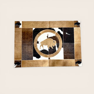 2x3’ Buffalo cowhide patchwork rug
