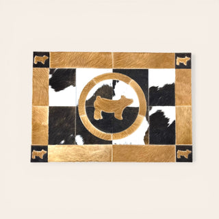 2x3’ pig cowhide patchwork rug