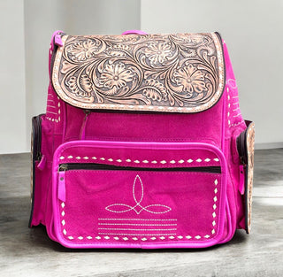 Pink suede BootStitch backpack