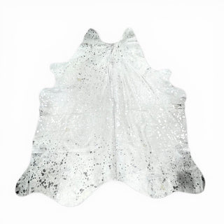 6-7’ Silver acid wash cowhide rug