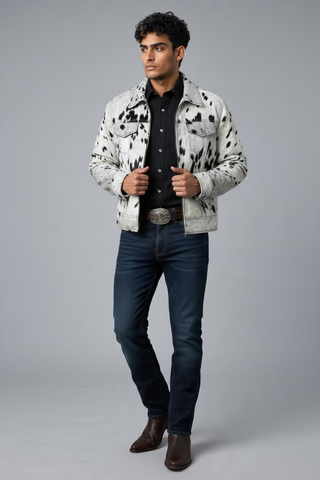 Men genuine cowhide jacket (L)