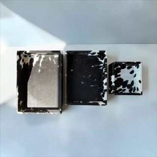All cowhide tray set of 3