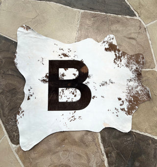“B” initial calf hide 2-3’