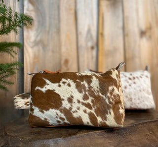 Tan Cowhide Toiletry Bag