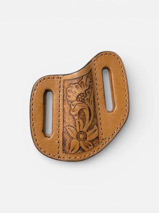 Floral tooled leather sheath