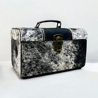 Black/white all cowhide jewelry box