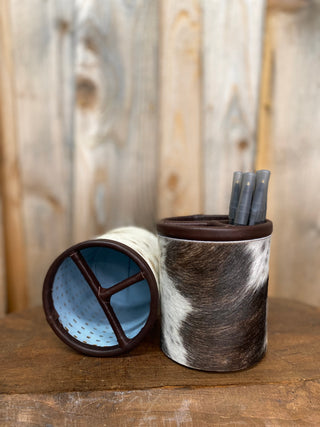 Cowhide & Leather Pencil Holder