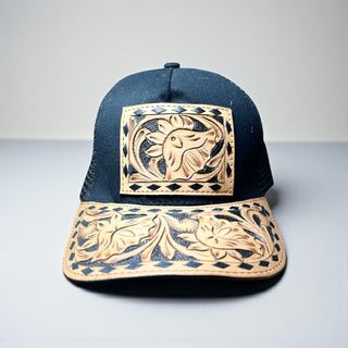 All Tooled leather cap