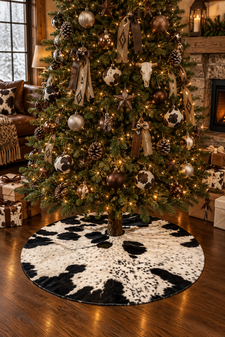 3.6x3.6ft all cowhide treeskirt