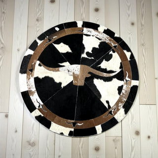 5x5’ longhorn cowhide patchwork rug