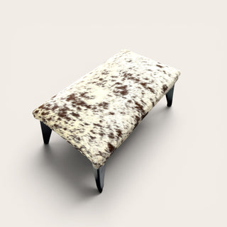 Salt pepper cowhide ottoman