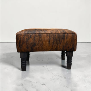 Brindle genuine cowhide ottoman