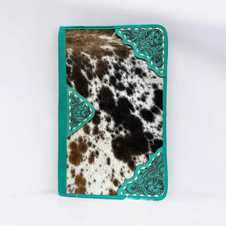 Turquoise tooled & cowhide jewelry travel case