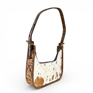 Blossom tooled leather shoulder bag