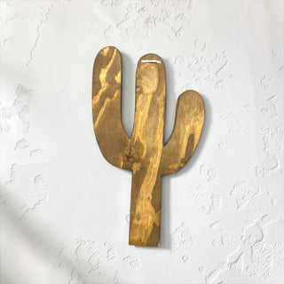 Silver cactus cowhide wall decor