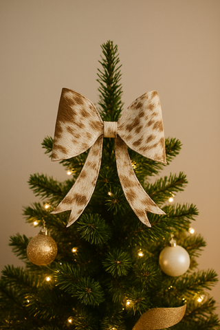 Large All Cowhide Christmas tree bow