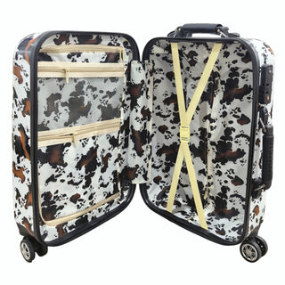 Cowprint luggage rolling suitcase