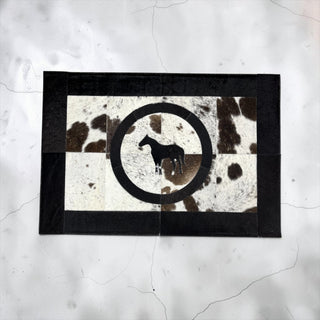 2x3ft horse cowhide patchwork doormat
