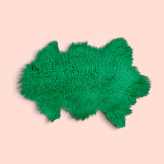 2x3ft Green Tibetan lambskin