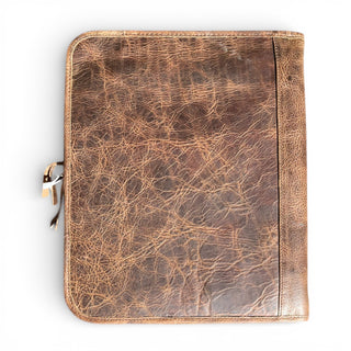 Cards tooled leather zipper planner