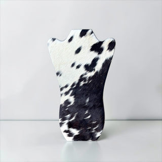 Black cowhide necklace holder