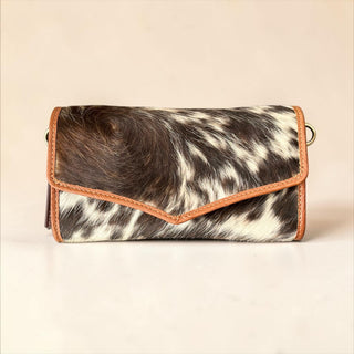 All cowhide crossbody wallet