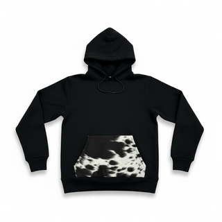 Black cowhide hoodie